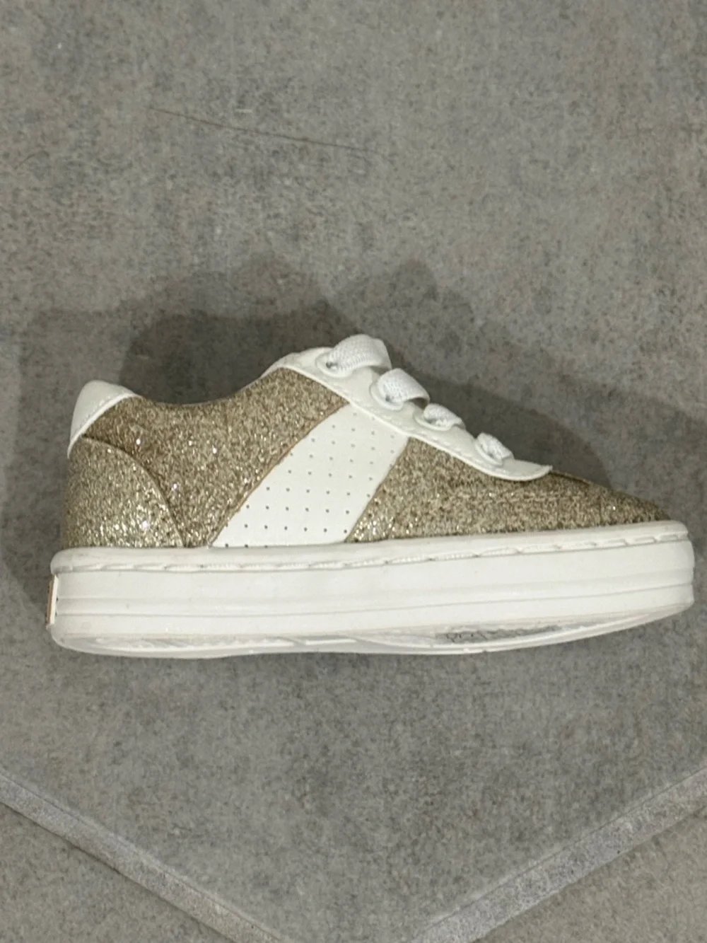 Janie and Jack - Infant size 4 - gold sparkly sneakers